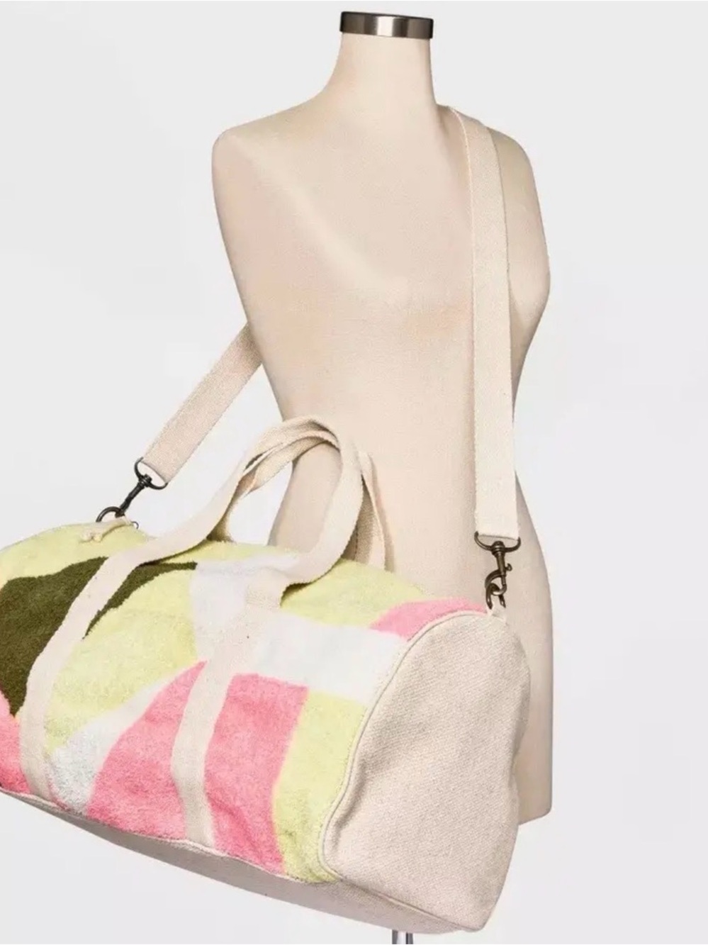 Universal Thread Abstract Duffel Weekender Bag Plush, tufted terry cloth